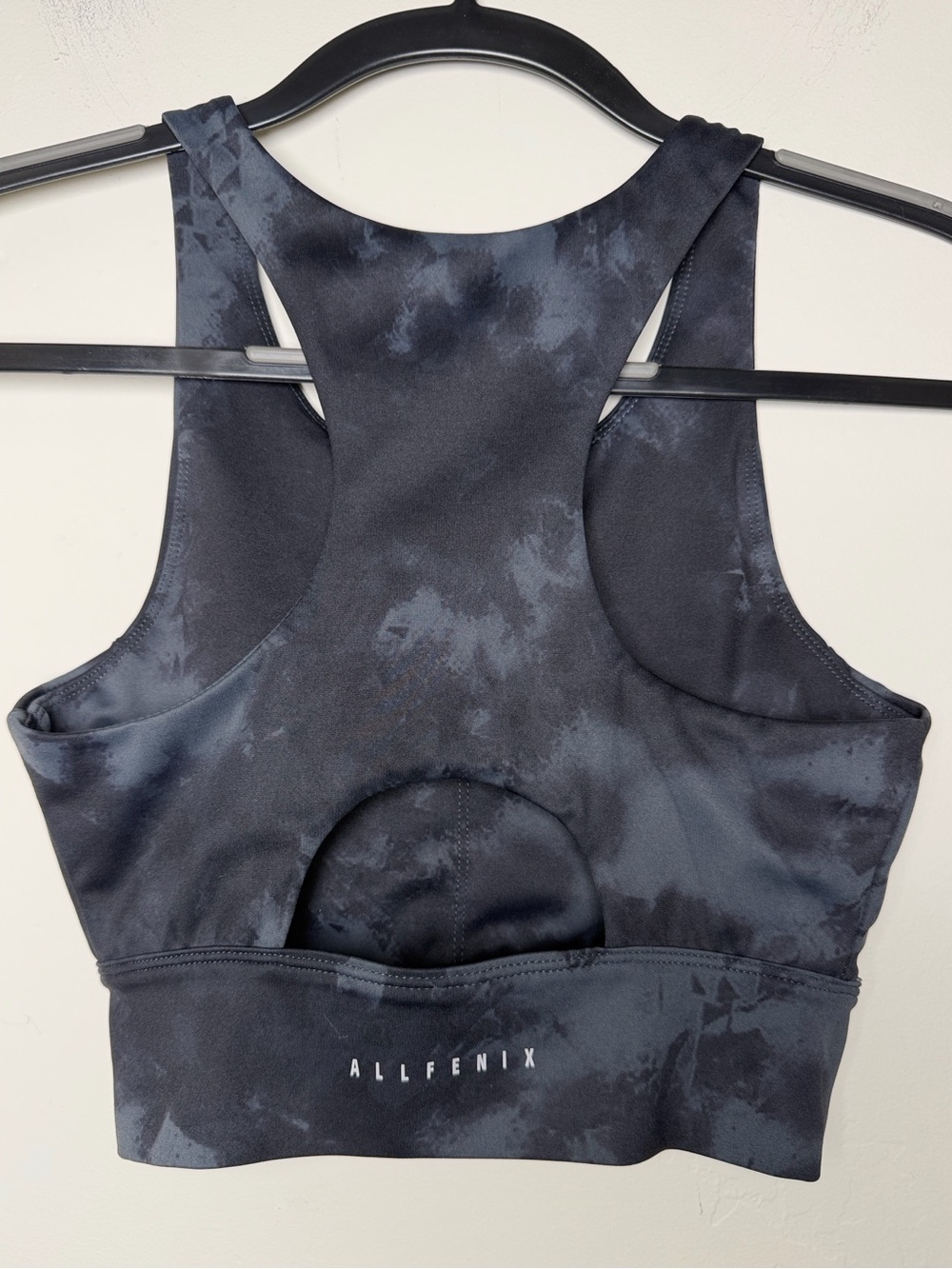 AllFenix Women's Gray Tie-Dye Tank Top Black Built in bra Activewear workout S